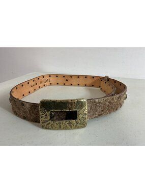 Garuglieri Belt Embossed Bronze Buckle Womens XL